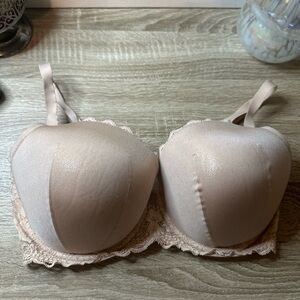 Victoria’s Secret Dream Angels Lined Demi, Beige Shimmer Bra Size 36DDD